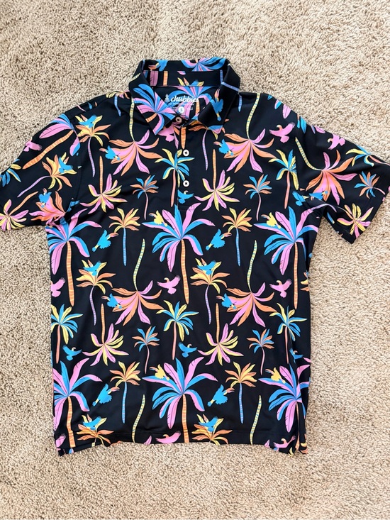 chubbies Other - chubbies Black Polo with Neon Tropical Palm Print NWOT
